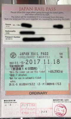 Japan Rail Pass compilato